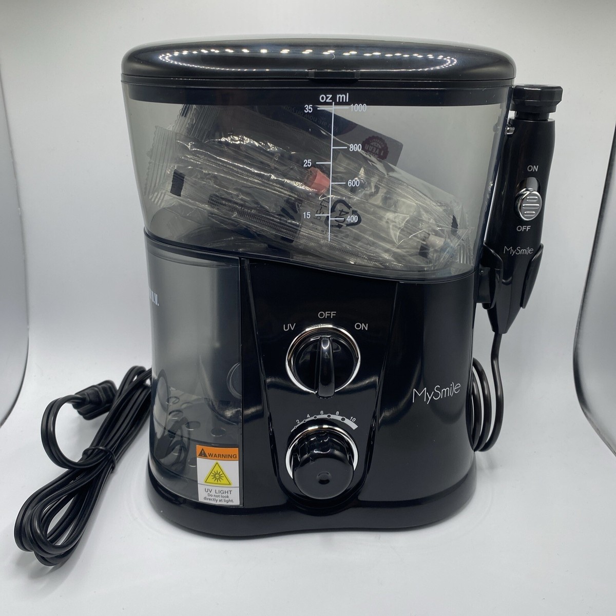 My Smile 1000ml (35 Oz) Electric Water Jet Oral Irrigator Uv Light Sanitizer