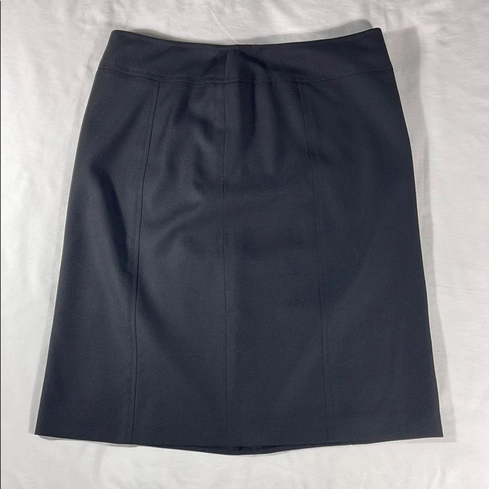 Brooks Brothers Mujer Negro Cóctel Cremallera Trasera Rodilla Falda Lápiz - Talla 10