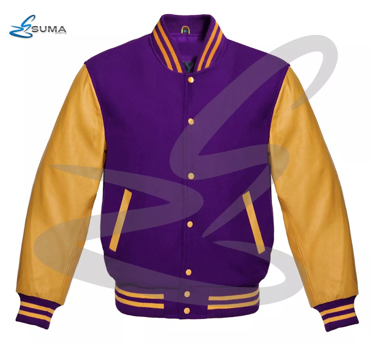 Purple and yellow letterman best sale jacket