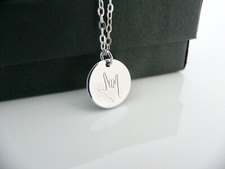 I Love You Silver Charm Necklace Hand Gesture ASL Love You Coin Heart Gift NEW
