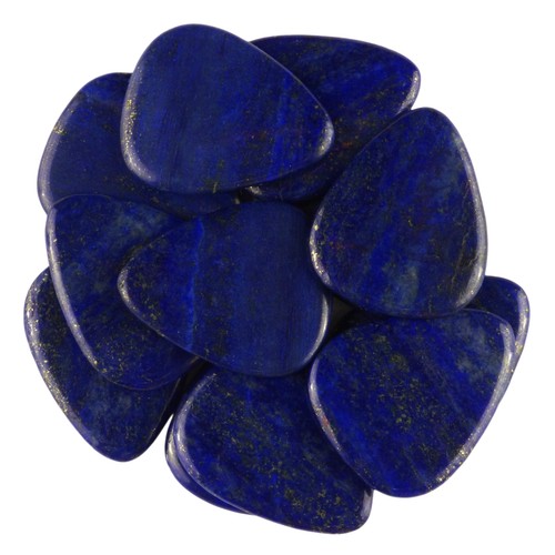 Lapis Lazuli Stone Guitar Pick - 3.0 mm - 351 Shape - Handmade Exotic Plectrum - Picture 4 of 12