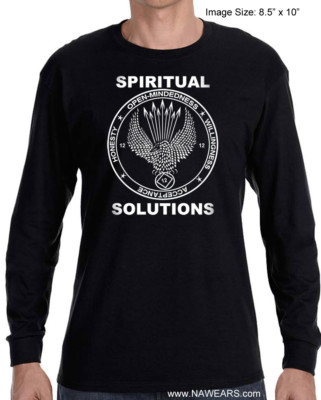Narcotics Anonymous -  Spiritual Solutions - Long Sleeve T-shirt - Black- S-3X 