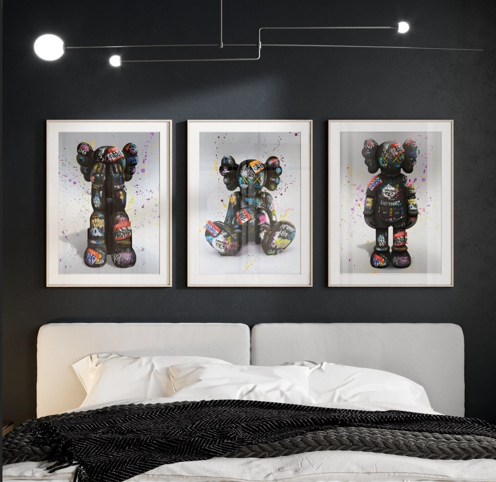 Set of 3 Graffiti Kaws Art pieces canvas wall art home decor
Opens in a new window or tab