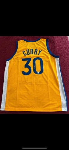 STEPHEN CURRY Signed Golden State Custom Yellow Basketball Jersey JSA COA