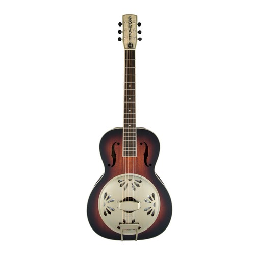 Gretsch Alligator Round Neck Resonator 6 String Guitar Sunburst with Hard Case - Picture 2 of 8