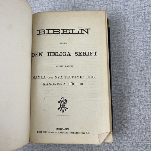 1800's Bibeln Eller Den Heliga Skrift Swedish Bible - Owned By August J Beausang - Picture 3 of 15