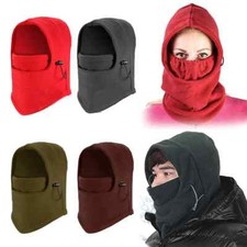 Full Face Thermal Fleece Ski Balaclava Neck Mask Winter Motorcycle  Cap 6-1 Hat