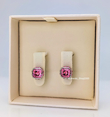 NEW SWAROVSKI Rhodium Pink Crystals October Birthstone Stud