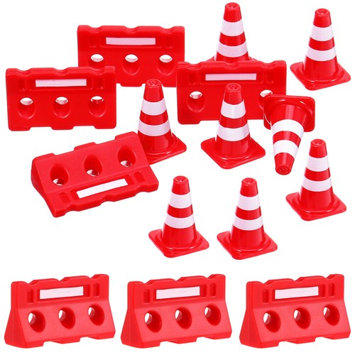 24 Pcs Road Sign Barricade Toy Small Traffic Cones Construction Mini Child