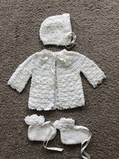Handmade croche baby boy and girl dress blessing Christening Baptism