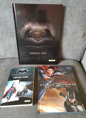 Batman V Superman Dawn Of Justice Book Bundle x3 Cross Fire, Handbook, Annual