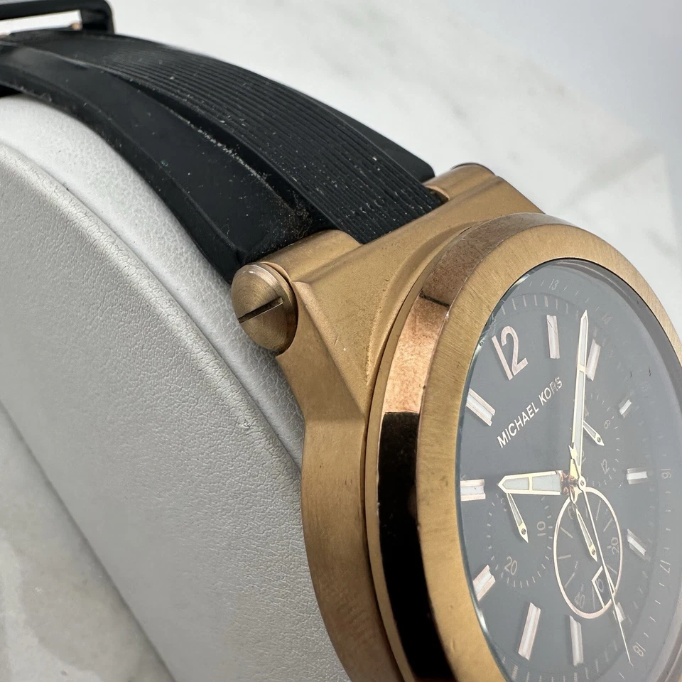 Michael Kors Oversized Dylan Rose Gold-Tone Silicone Watch MK8184 - New Battery - Image 3 of 4