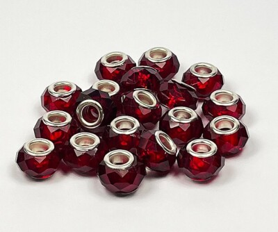 Facettierte Kristallperlen - Tiefrot 15 x 8 mm - 10er Pack