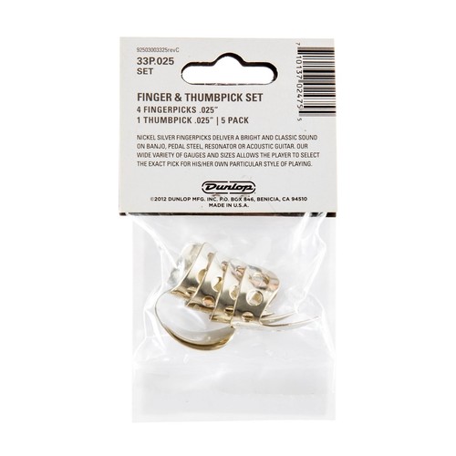 Dunlop metallo nichel argento 8 dita plettri e 2 plettri pollice 0,025 pollici - Foto 2 di 6