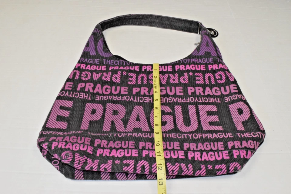 Bolso de Hombro Robin Ruth Praga Tejido Forrado Gris Carbón Rosa Púrpura Cremallera Completa Foto 4 de 4