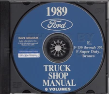 1989 Ford Truck Shop Manual 6 Book Set on CD F150 F250 F350 Bronco Van Service