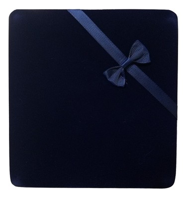 XL NAVY VELVET SET JEWELRY GIFT BOX -NECKLACE EARRING & BRACELET & X'MAS BONUS 
