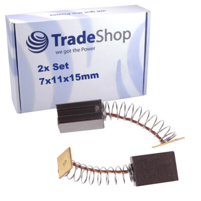 2x Motorkohle Kohlebürste 7x11x15mm für Topcraft TPBH 1500, TC-RH 1500, TGS 1200