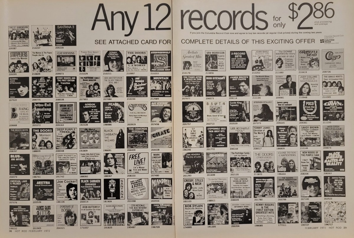 1972 Columbia House Music Print Ad Osmonds Black Sabbath