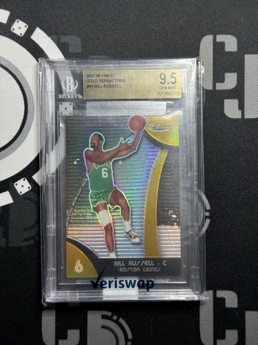 BILL RUSSELL 2007 Topps Finest #44 Gold Refractor 04/25 BGS 9.5 POP 3