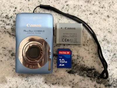 Canon Powershot SD1300 IS Blue Digital Camera with Battery SD Card Heavy Wear