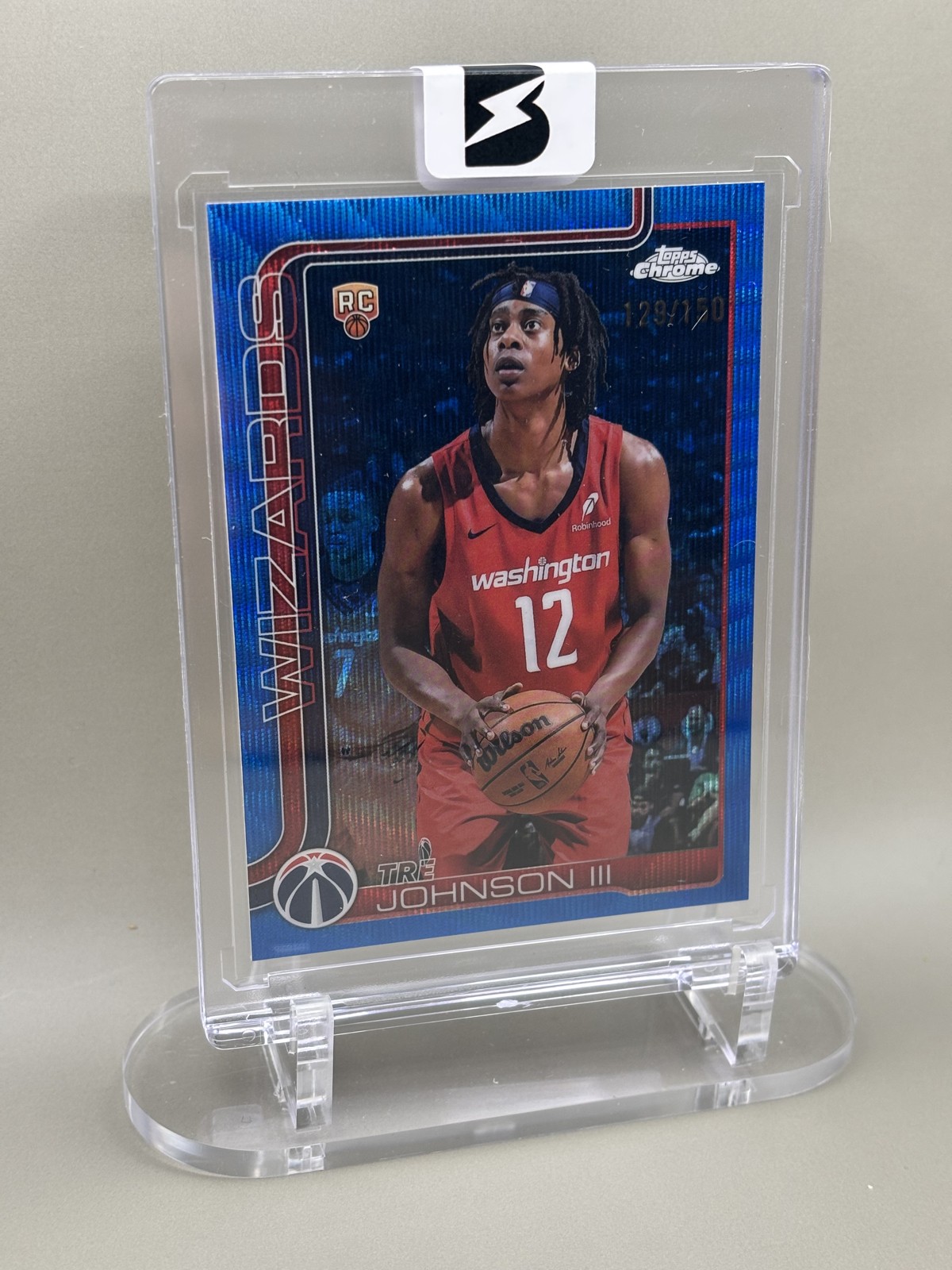 2025-26 Topps Chrome - Tre Johnson #256 Blue RayWave Refractor /150 (RC)