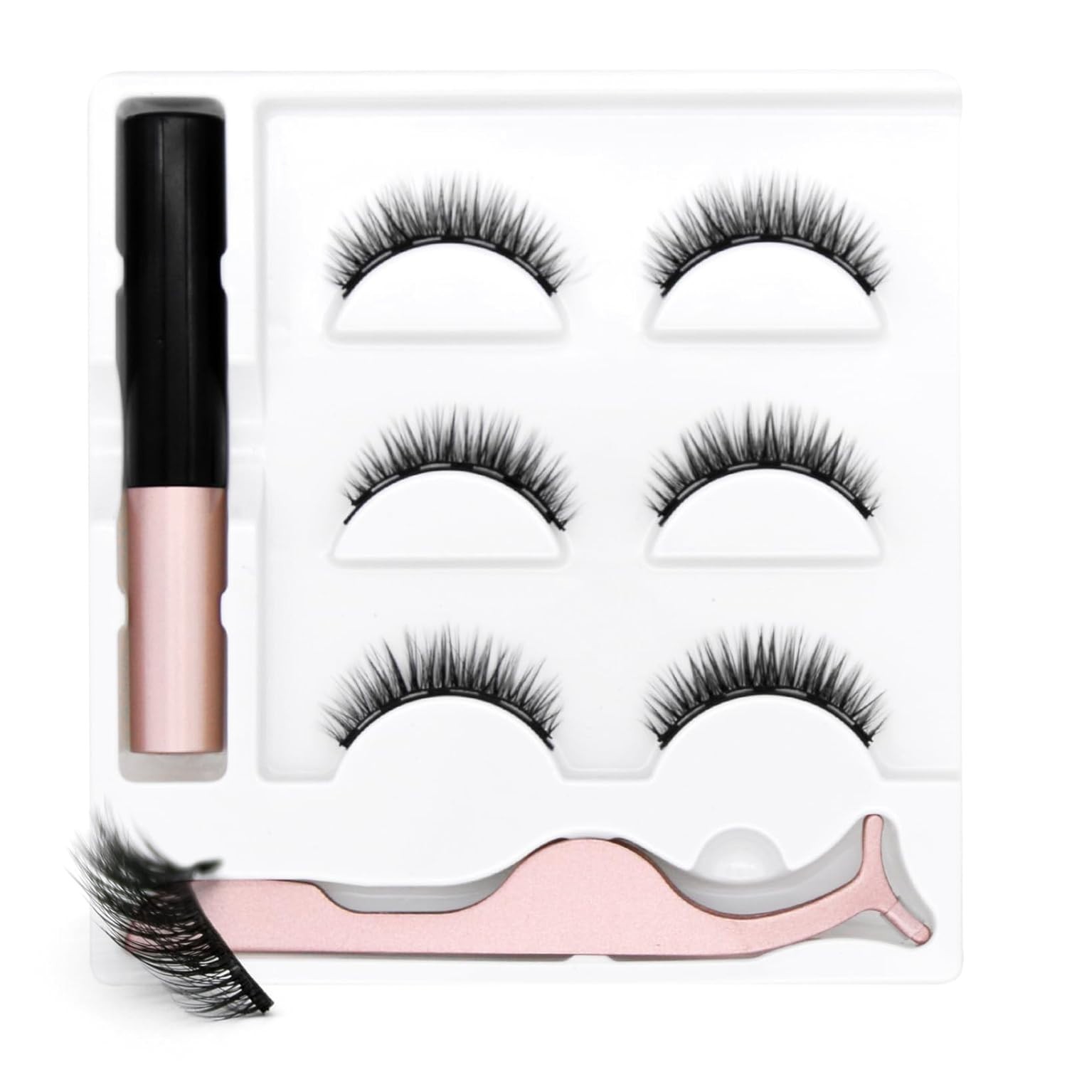 ,Lashes Eyelashes With Applicator,Reusable Magnetic Eyelashes, Lashes,Natural Lo
