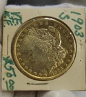 1903 S US Morgan Silver Dollar $1 XF Details (Gold Plated)