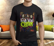 CREAM Band Eric Clapton Vintage  Cotton Black Men S-4XL T-shirt SG107