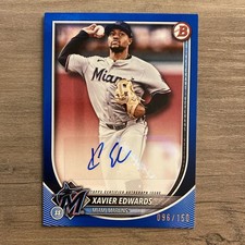 2025 Bowman Paper Rookies and Veterans Retail Blue 96/150 Xavier Edwards Auto