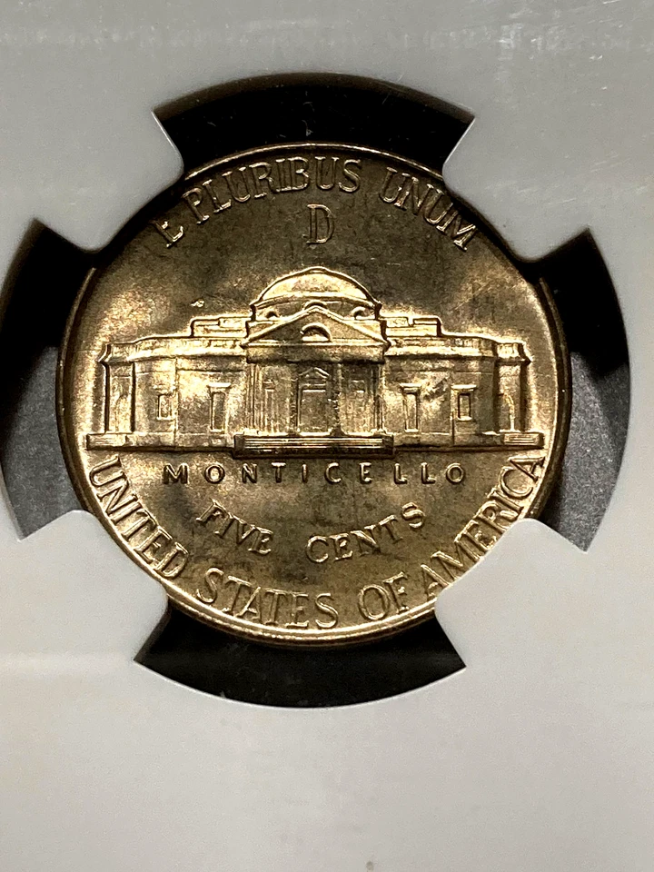 1944-D NGC MS67 5FS JEFFERSON NICKEL FULL STEPS SUPERB GEM MS-6 FULL STEPS!!! - Image 3 of 4