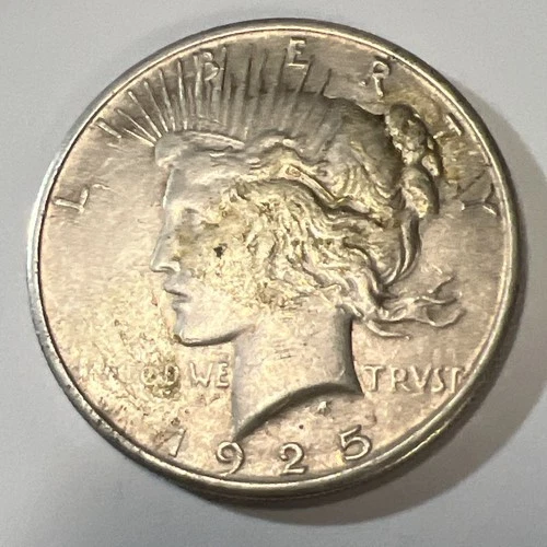 1925 Peace Silver Dollar.  AU.  Free Shipping!
