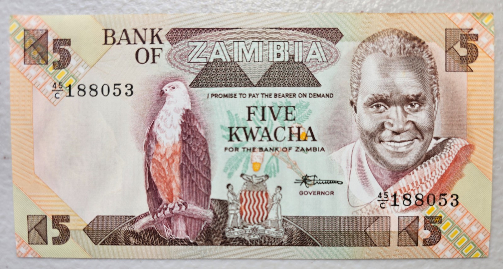 Zambia 5 Kwacha 1980-88 Unc