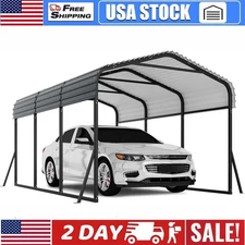 10 x 15 FT Metal Carport with Galvanized Steel Roof Metal Roof Carport Enhanced