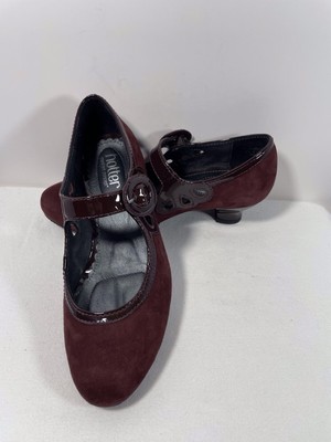 Women's Hotter VALETTA Plum Suede/Patent Mary Janes Low