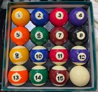 CLEANED & POLISHED “ACTION” BRAND POOL BALLS IN GENERIC BOX (23) — photo 1