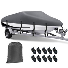 210D Boat Cover Heavy Duty Waterproof 14-16ft Fits V-Hull Tri-Hull Bass Runabout