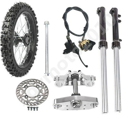 14'' Wheel 60/100-14 Tire+ Front Forks Triple Disc Brake for CRF50 SSR 70cc 110cc