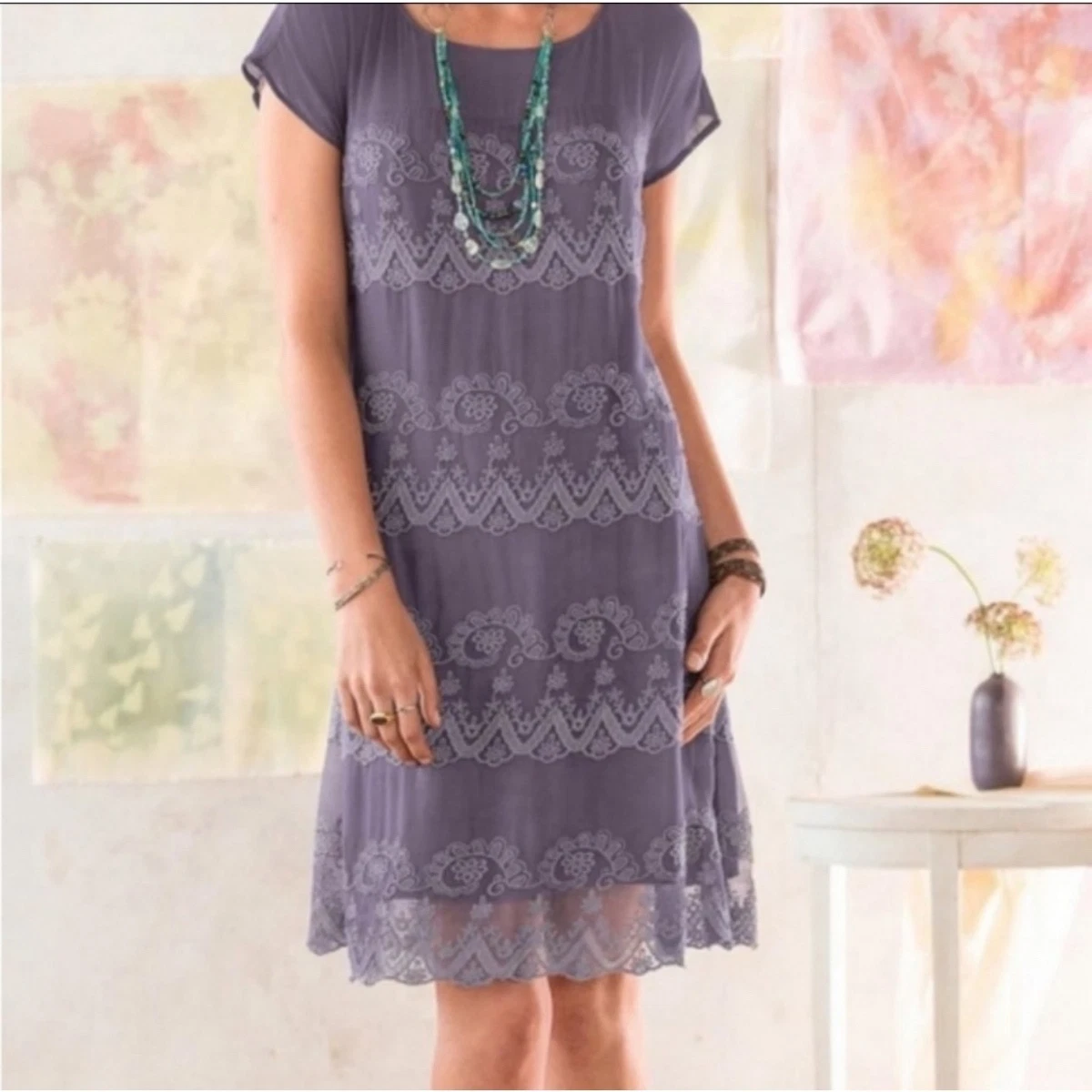 women's shirt dress Women's 100% Organic Cotton T-Shirt Dress XL / Eggplant
