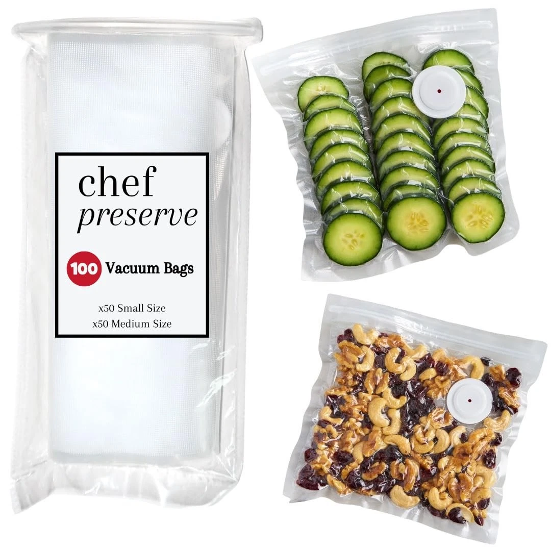 Chef Preserve Reusable Vacuum Sealer Bags for 100 Bags, green
Opens in a new window or tab