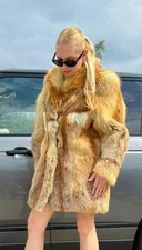real fur fox coat jacket size M