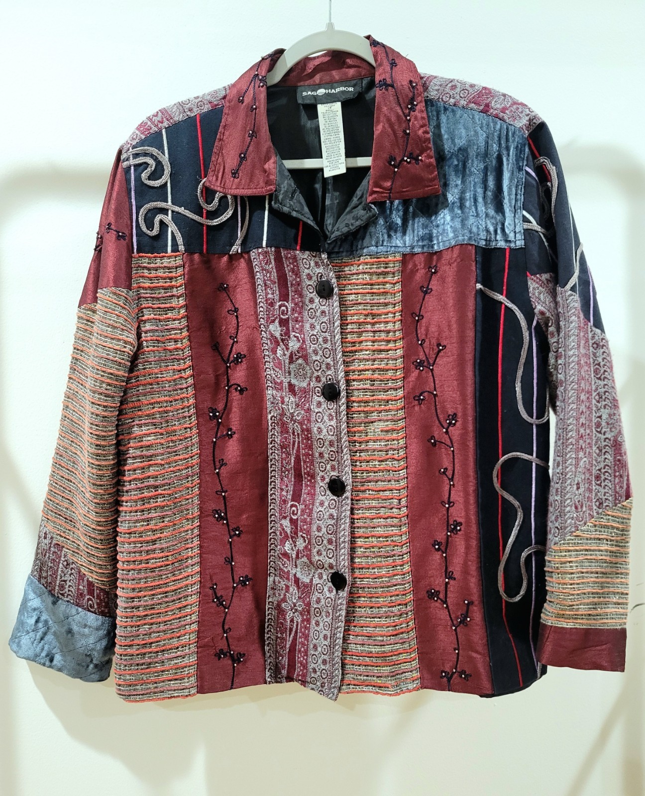 ARTSY Sag Harbor Abstract Patchwork Tapestry Blaz… - image 14