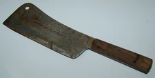 Vintage Unmarked 7" Heavy Duty Butcher's Meat Cleaver Knife 12" overall