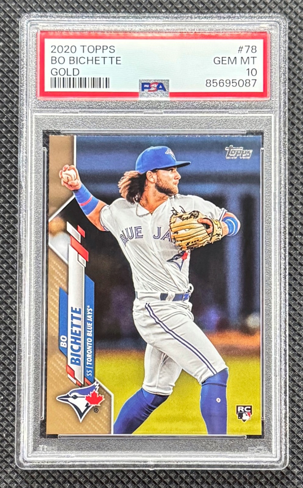 2020 Topps Series 1 Bo Bichette /2020 True Gold Parallel Rookie RC PSA 10 #78