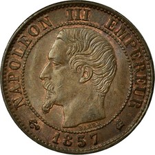 [#51084] Coin, France, Napoleon III, Napoléon III, Centime, 1857, Bordeaux, AU(5