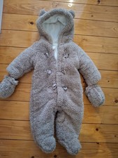 Warm All In One Animal Ears Hooded Bodysuit  Age 6-9 Months