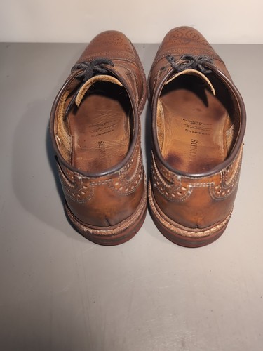 Scarpe Allen Edmonds Strand da uomo taglia 11 D in pelle marrone punta alare Oxford - Foto 7 di 12