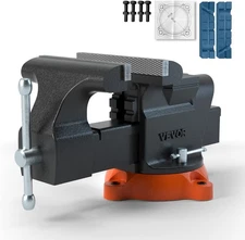 Heavy-Duty 6" Bench Vise with Anvil – Swivel Base & Pipe Clamping Function