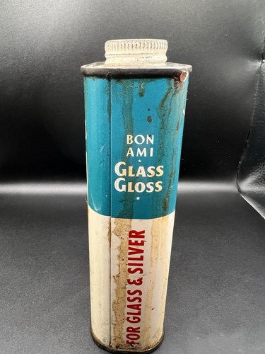 Vintage Rare 1 Pint Bon Glass Gloss Glass & Silver Cleaner 1/3 Full Tin - Picture 6 of 7