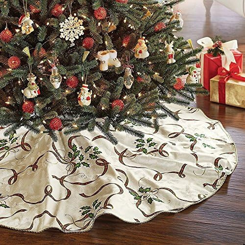Tree Skirt Vintage 50s/60s Christmas Round, Plush